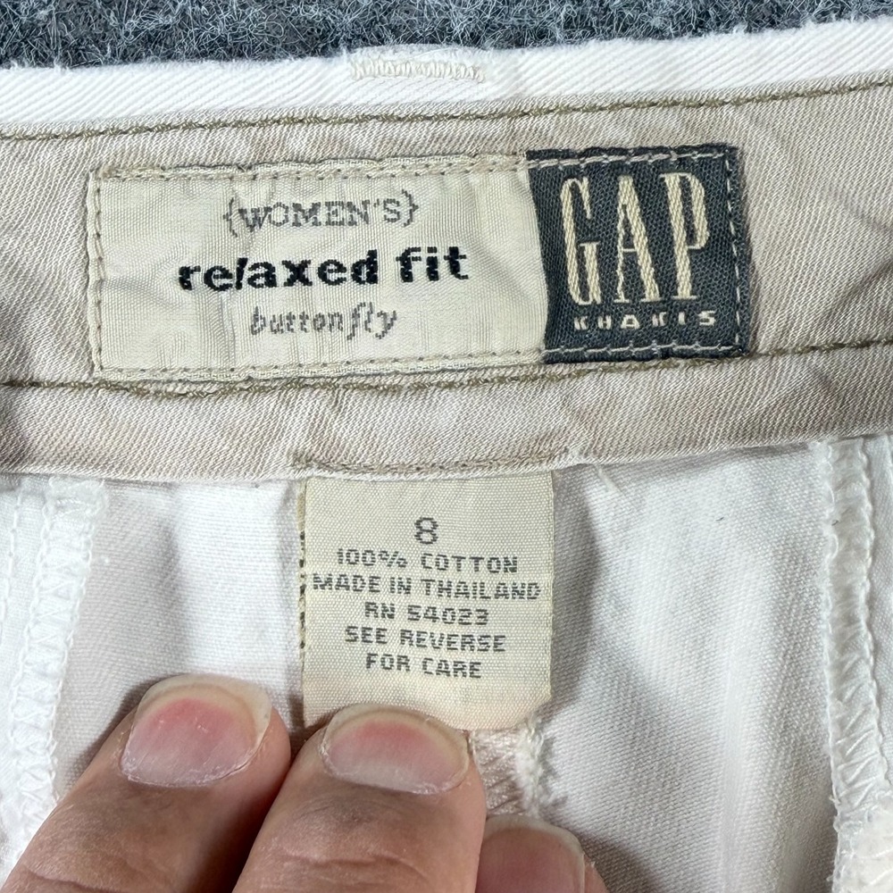Gap Chino Shorts Womens 8 White Cotton Relaxed Fit Mid Rise Button Fly Outdoor - Picture 12 of 15